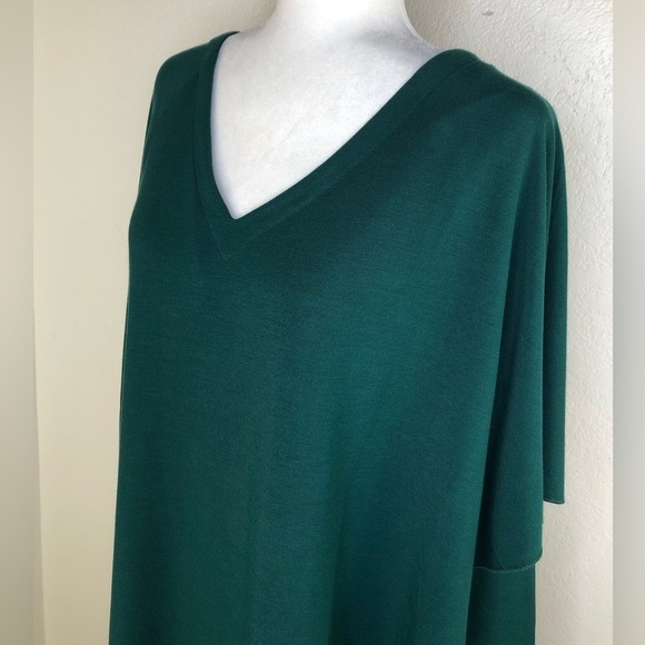 NWT Soft Surroundings Marla Dress Asymmetrical Overlay Soft Knit Artsy | Green - Picture 9 of 14